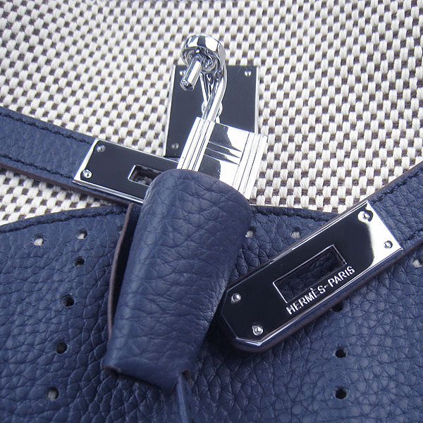 Fake Hermes New Arrival Double-duty handbag Dark Blue 60668 - Click Image to Close